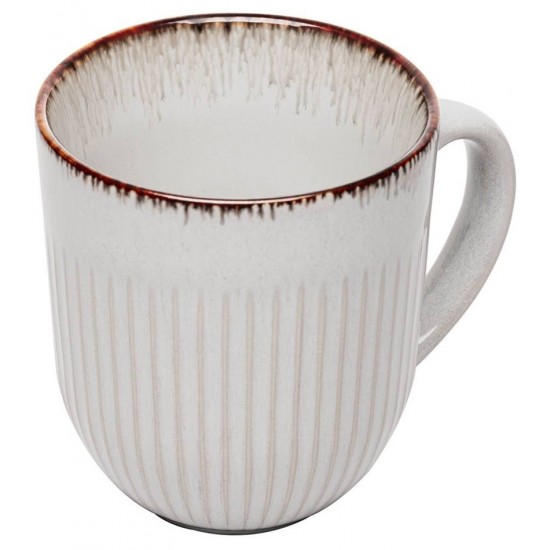 Caneca 380ml De Cerâmica Linear Cinza